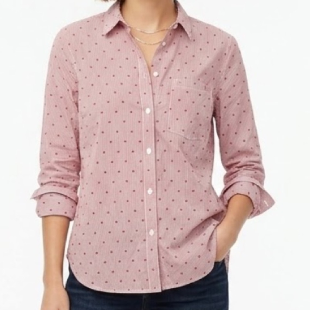 LOFT Burgundy Striped Blouse